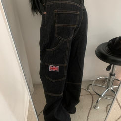 ワイド ワッペンワイドデニムパンツ BLACK DENIM