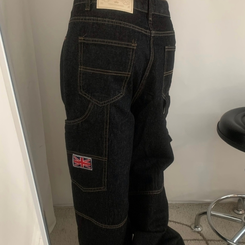 ワイド ワッペンワイドデニムパンツ BLACK DENIM
