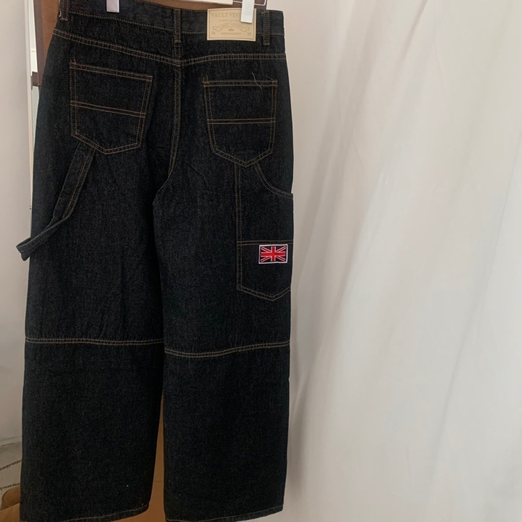 ワッペンワイドデニムパンツ