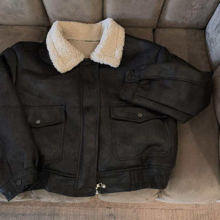 고급빈티지무드 소프트 스웨이드 양털 무스탕 점퍼 자켓