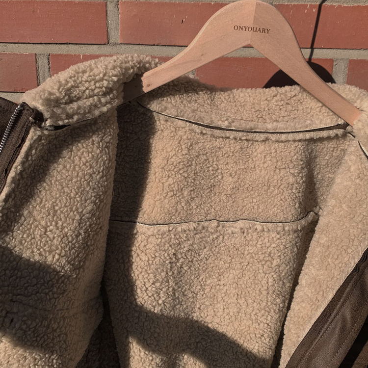 고급빈티지무드 소프트 스웨이드 양털 무스탕 점퍼 자켓