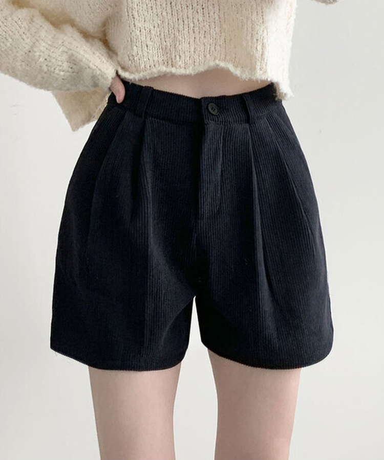 룬트 핀턱 골덴 기모 숏팬츠