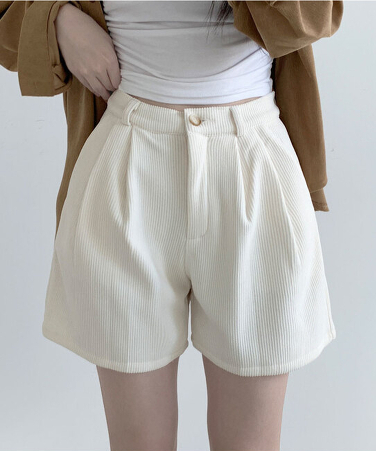 룬트 핀턱 골덴 기모 숏팬츠