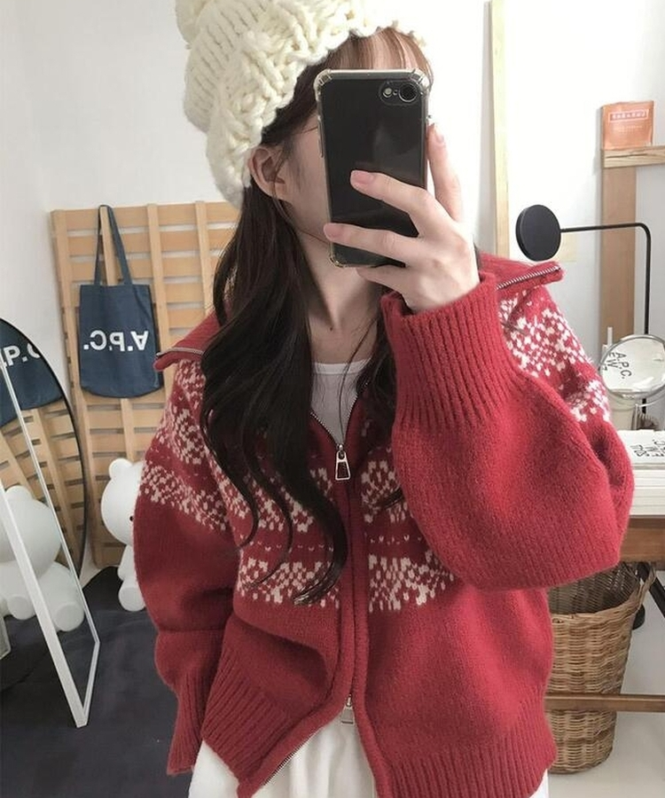 ノルディックニットジップアップ｜ジャンパー｜韓国ファッション通販 SONA