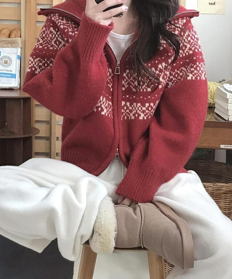 ノルディックニットジップアップ｜ジャンパー｜韓国ファッション通販 SONA