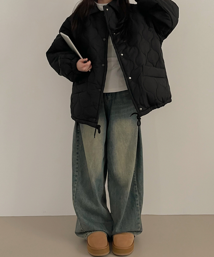 ベリーカラーキルティングダウンジャケット｜ダウン｜韓国ファッション