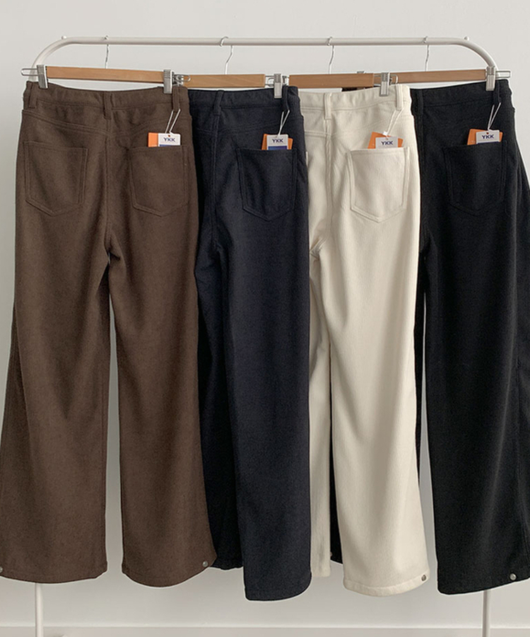 핫딜 위티 코듀로이 골덴 사이드 핀턱 스냅버튼 와이드 팬츠