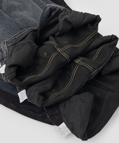 2XL어디에나 입기 좋은 본딩 기모 와이드핏 밴딩 데님팬츠