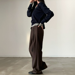 シンプルVネックニット(12color) NAVY