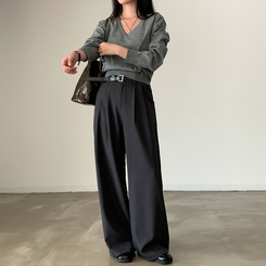 シンプルVネックニット(12color) GREY