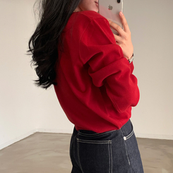 シンプルVネックニット(12color) RED