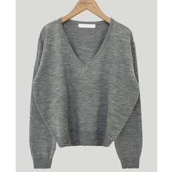シンプルVネックニット(12color)
