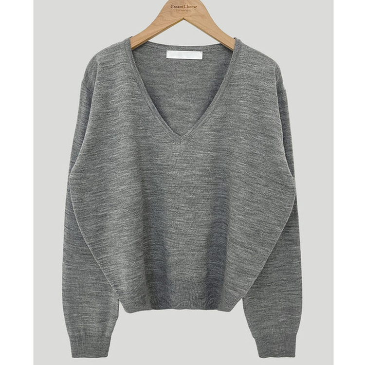 シンプルVネックニット(12color)