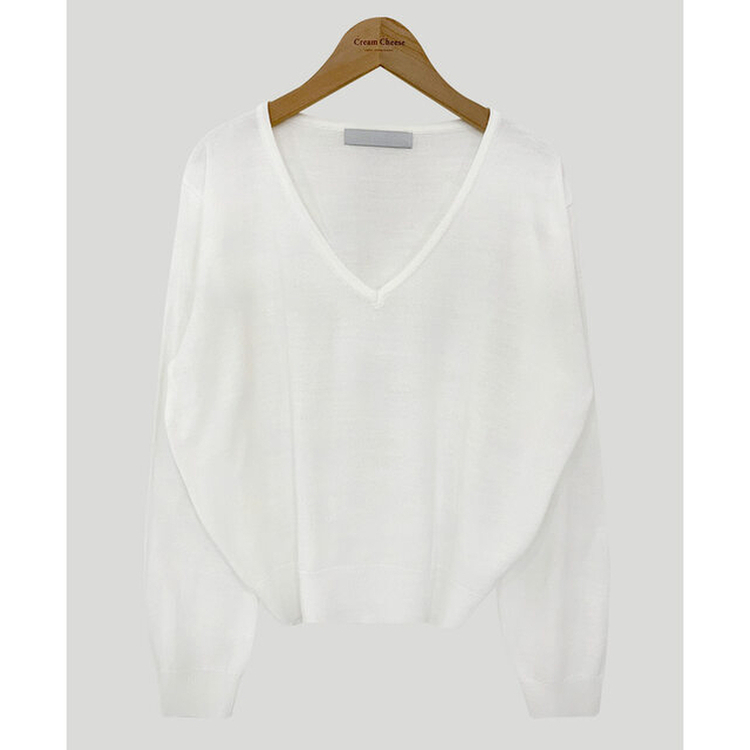 シンプルVネックニット(12color)