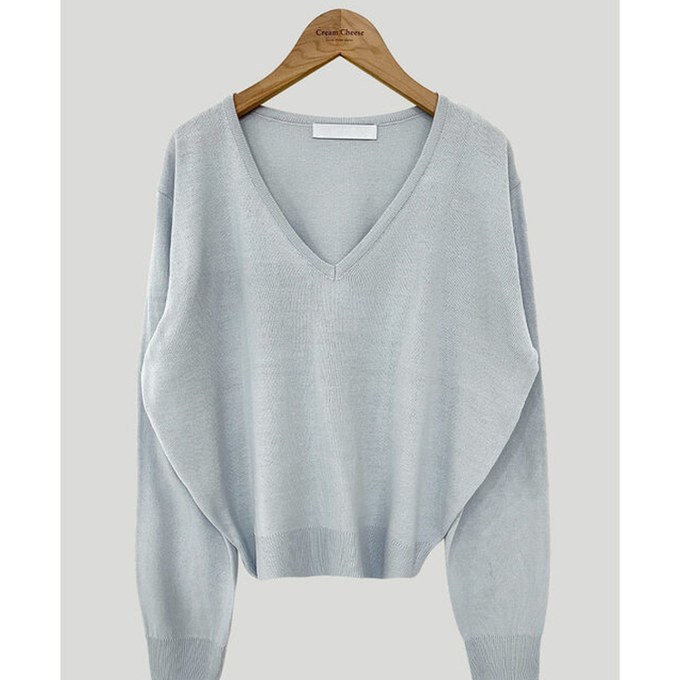 シンプルVネックニット(12color)