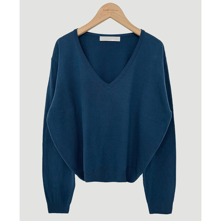 シンプルVネックニット(12color)