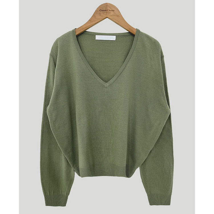 シンプルVネックニット(12color)