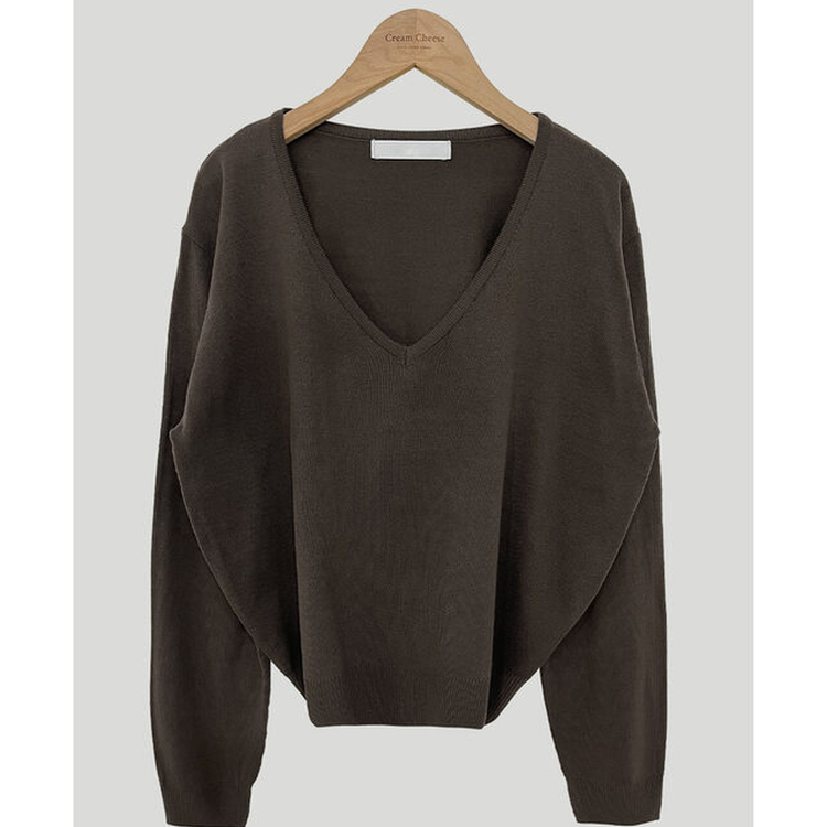 シンプルVネックニット(12color)