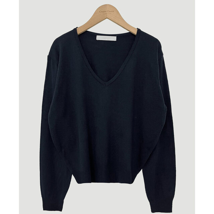 シンプルVネックニット(12color)