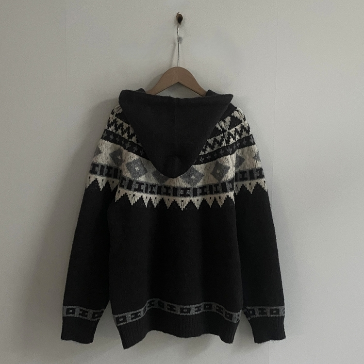 뉴픽 노르딕 떡볶이 자가드 후드 니트 가디건 3color