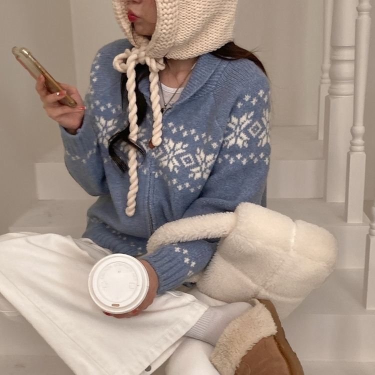 ウィンターノルディックニットジップアップ｜ジャンパー｜韓国