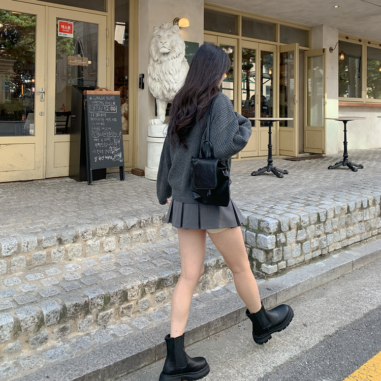 シグナルケーブルニットジップアップ CHARCOAL