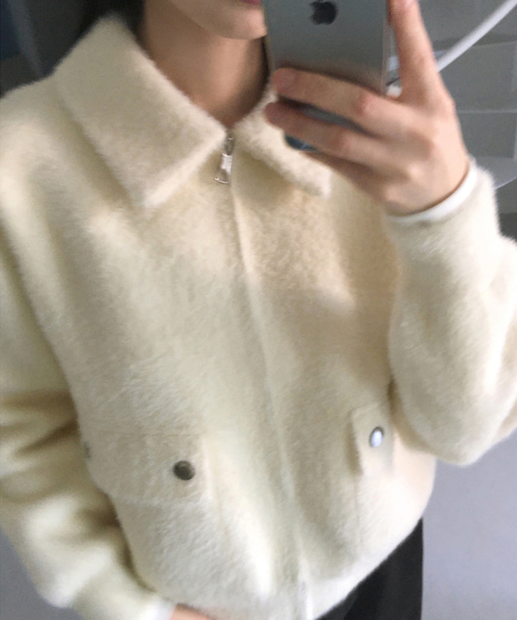 ポケットアンゴラファージップアップ IVORY