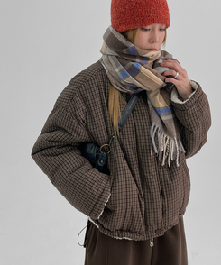 2WAYリバーシブルチェックダウンジャケット｜ダウン｜韓国ファッション