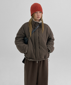 2WAYリバーシブルチェックダウンジャケット｜ダウン｜韓国ファッション