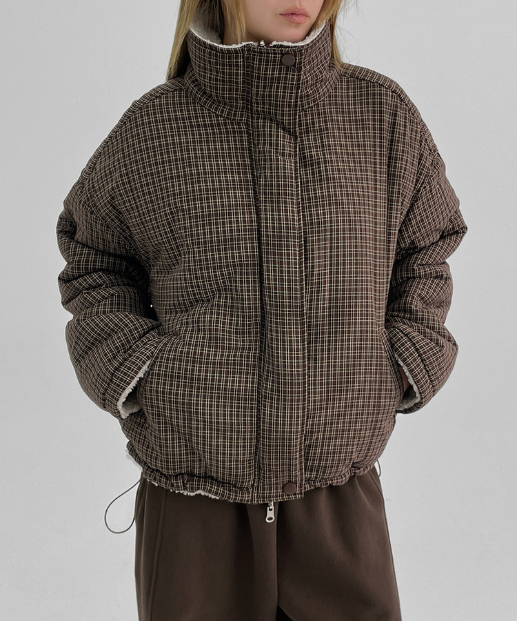 2WAYリバーシブルチェックダウンジャケット｜ダウン｜韓国ファッション