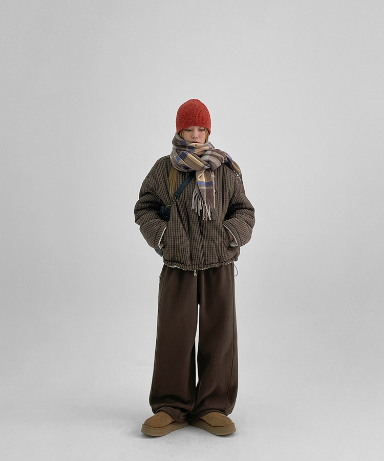 2WAYリバーシブルチェックダウンジャケット｜ダウン｜韓国ファッション