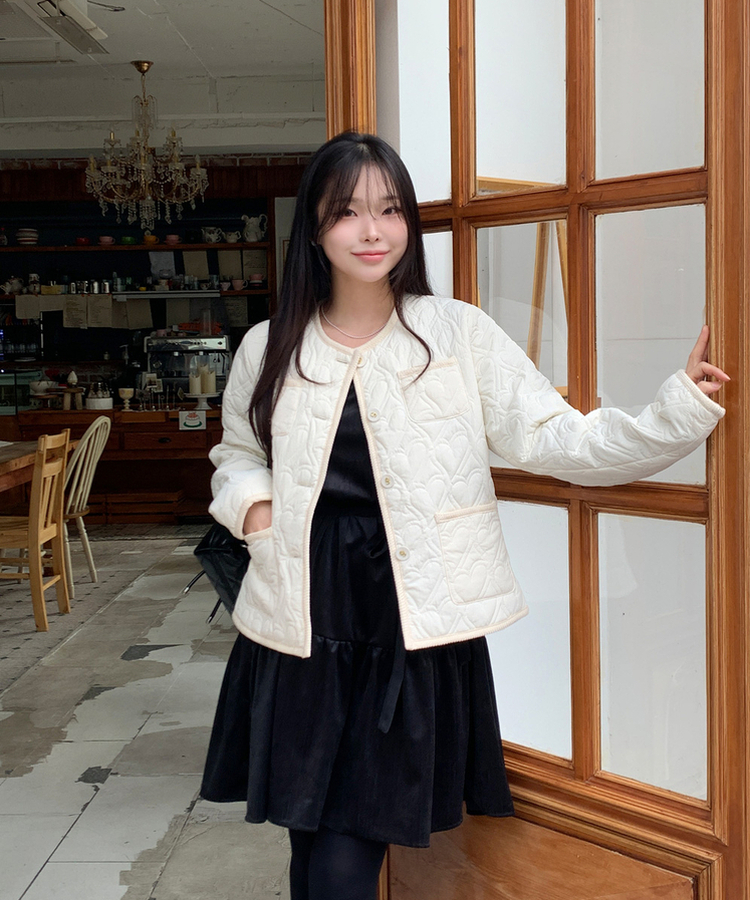 ハートキルティングダウンジャケット｜ダウン｜韓国ファッション通販 SONA