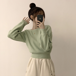 폭닥함의 정석 나리 라운드 파스텔 겨울 베이직 긴팔 세미 크롭 니트 가을 상의 데일리 긴팔티 10color 민트