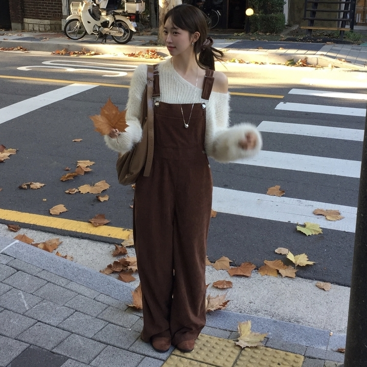 コーデュロイサスペンダーパンツ BROWN