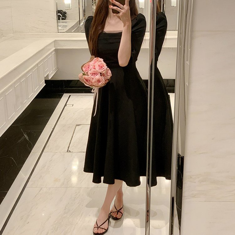 ★M&S Collection フローラルスクエアネックミニ 淑女ワンピ★ ☆M&S Collection フローラルスクエアネックミニ 淑女ワンピ
