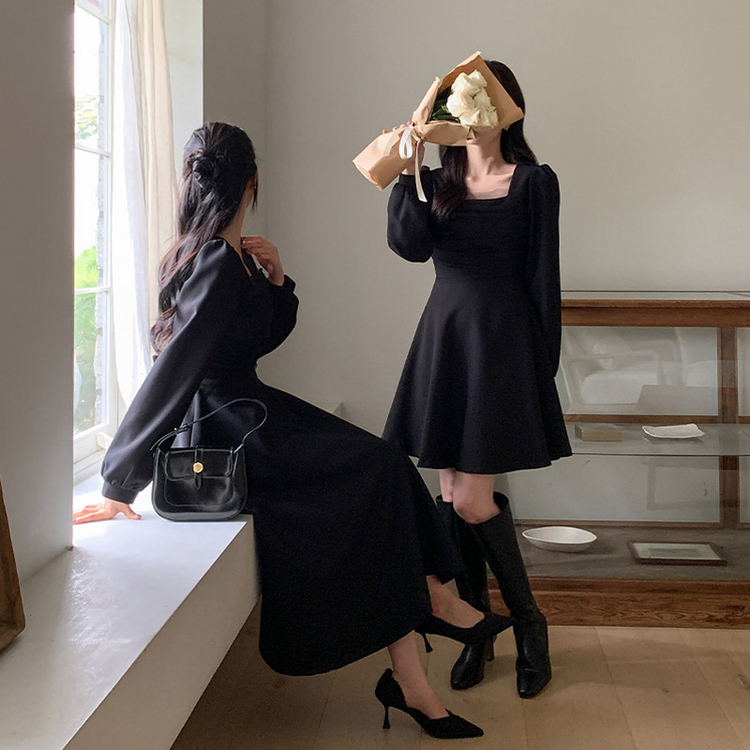 ★M&S Collection フローラルスクエアネックミニ 淑女ワンピ★ ☆M&S Collection フローラルスクエアネックミニ 淑女ワンピ