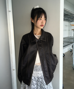 ビンテージウォッシングレザージャケット BLACK