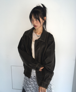 ビンテージウォッシングレザージャケット BLACK