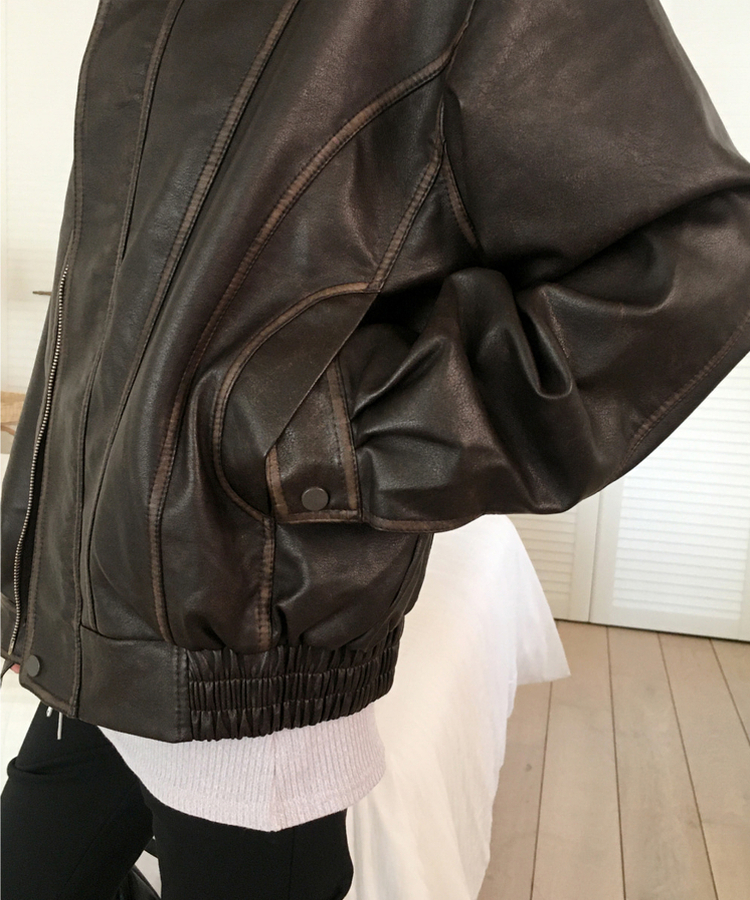 ビンテージウォッシングレザージャケット BROWN