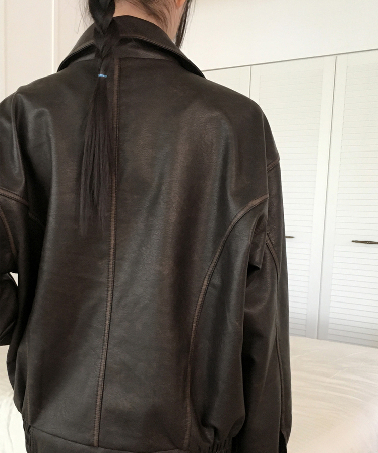 ビンテージウォッシングレザージャケット BROWN