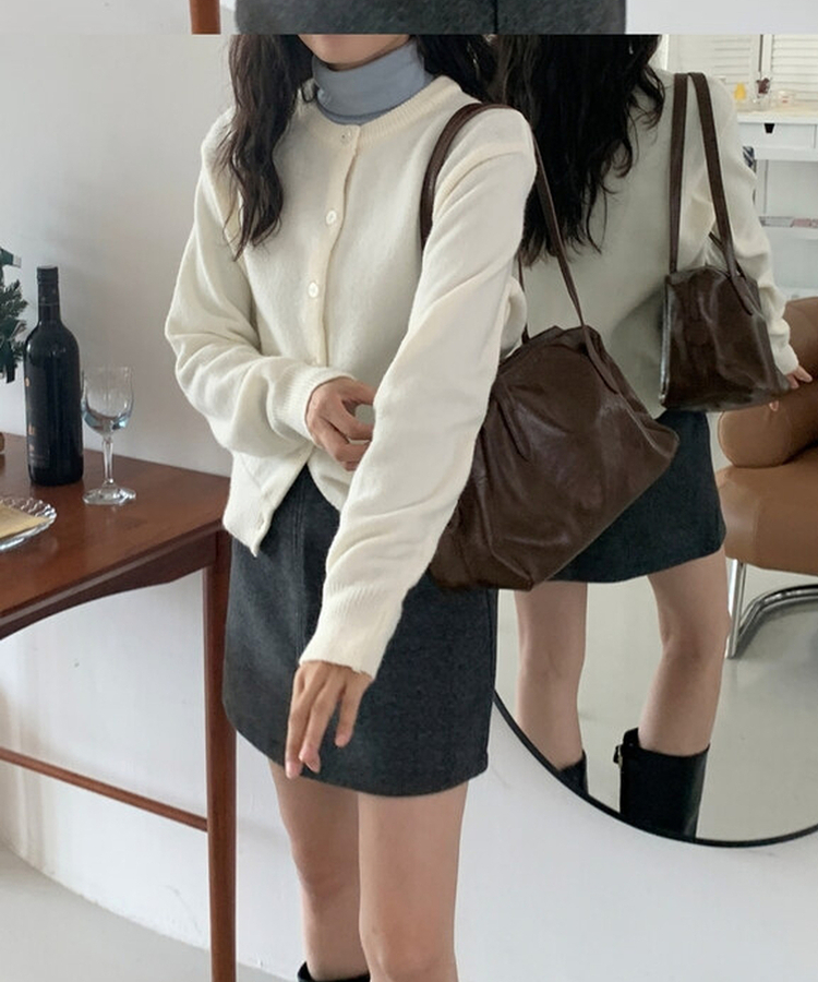 レザーバッグショルダーバッグ BROWN