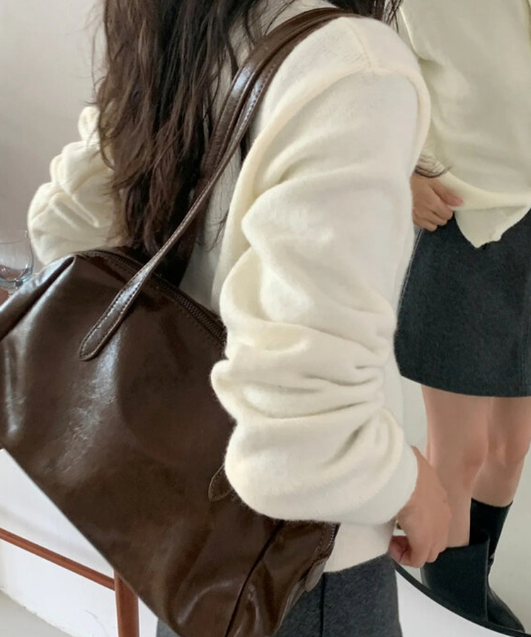 レザーバッグショルダーバッグ BROWN