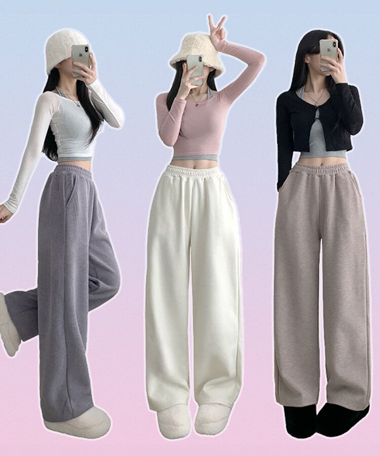 【SHORT/LONG 丈別】起毛ワイドトレーニングパンツ8色