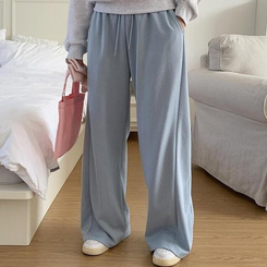 トレーニングパンツ 【丈別】ピンタックワイドトレーニングパンツ(7color) SKY BLUE