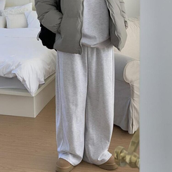 トレーニングパンツ 【丈別】ピンタックワイドトレーニングパンツ(7color) MELANGE WHITE