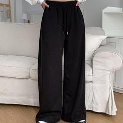 トレーニングパンツ 【丈別】ピンタックワイドトレーニングパンツ(7color) BLACK