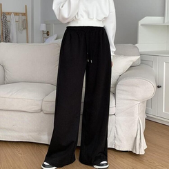 トレーニングパンツ 【丈別】ピンタックワイドトレーニングパンツ(7color) BLACK