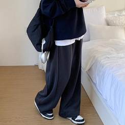 トレーニングパンツ 【丈別】ピンタックワイドトレーニングパンツ(7color) DEEP GRAY