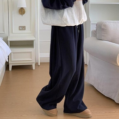 トレーニングパンツ 【丈別】ピンタックワイドトレーニングパンツ(7color) DARK NAVY