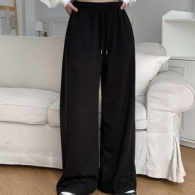 【丈別】ピンタックワイドトレーニングパンツ(7color) BLACK